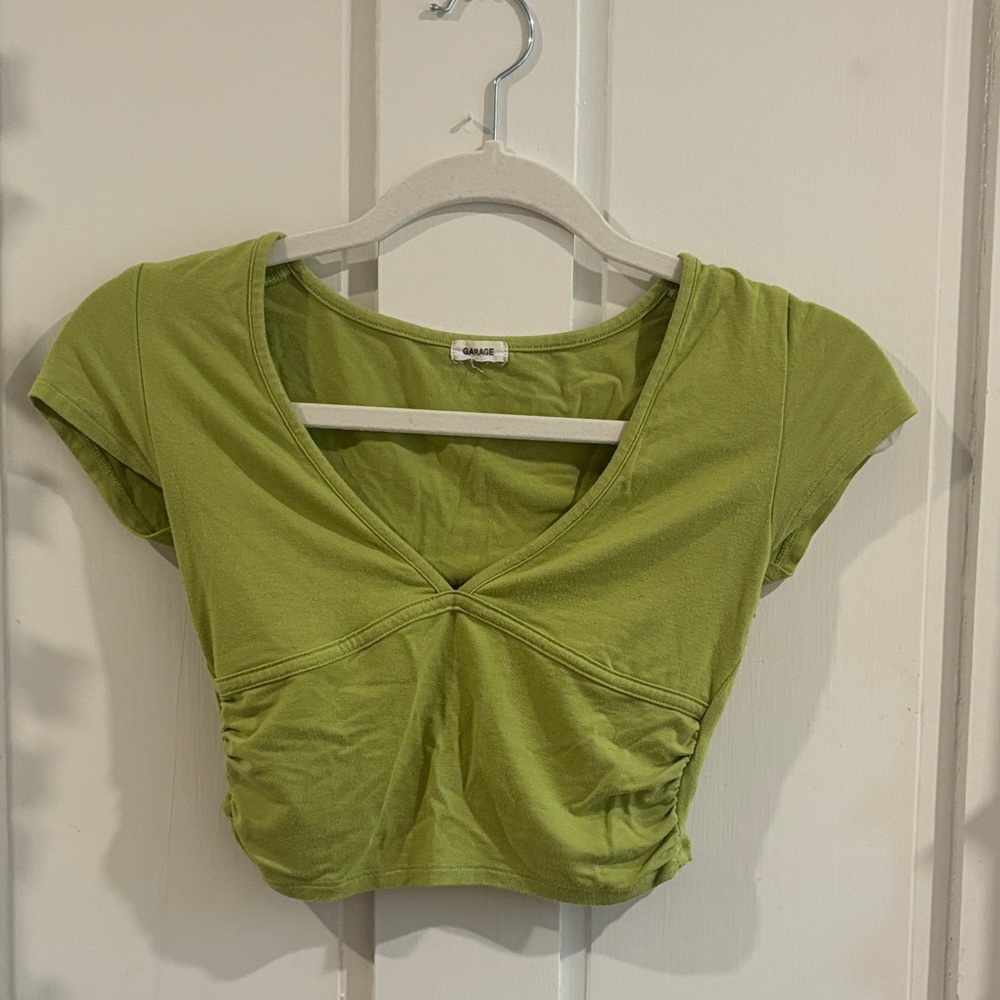 Garage Olive V-Neck Light Weight Top